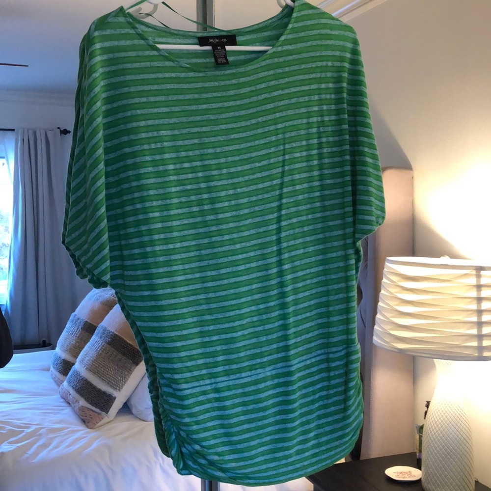 Style & Co Green Cotton Blouse
